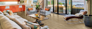 light wood floor in home by the ocean