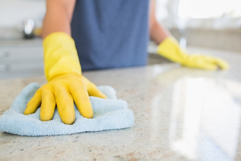 disinfecting kitchen countertop