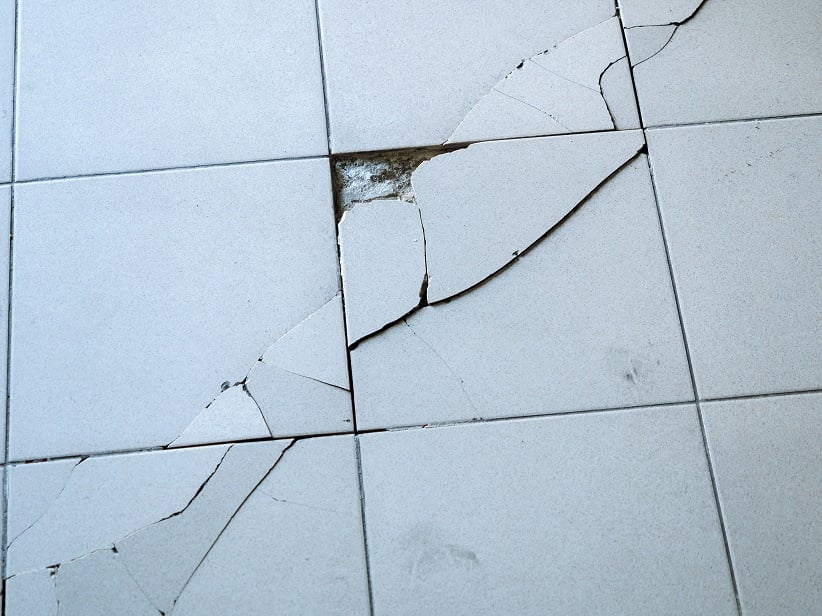 cracked tile floor