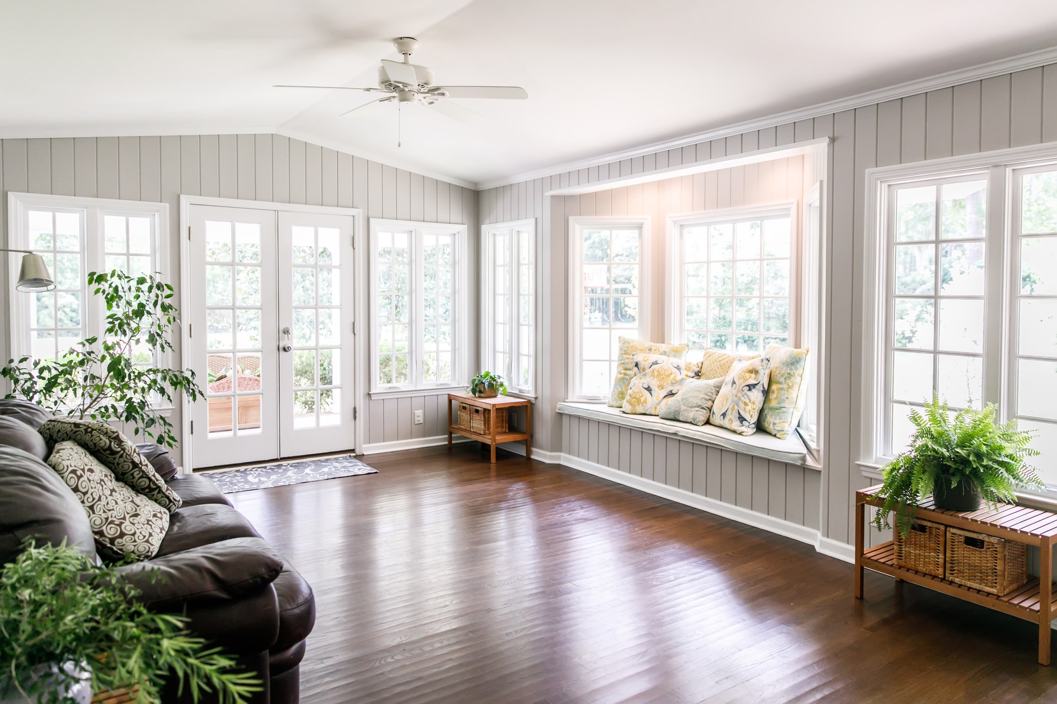 hardwood floor with natural light