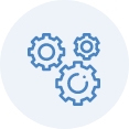 Icon with three gears
