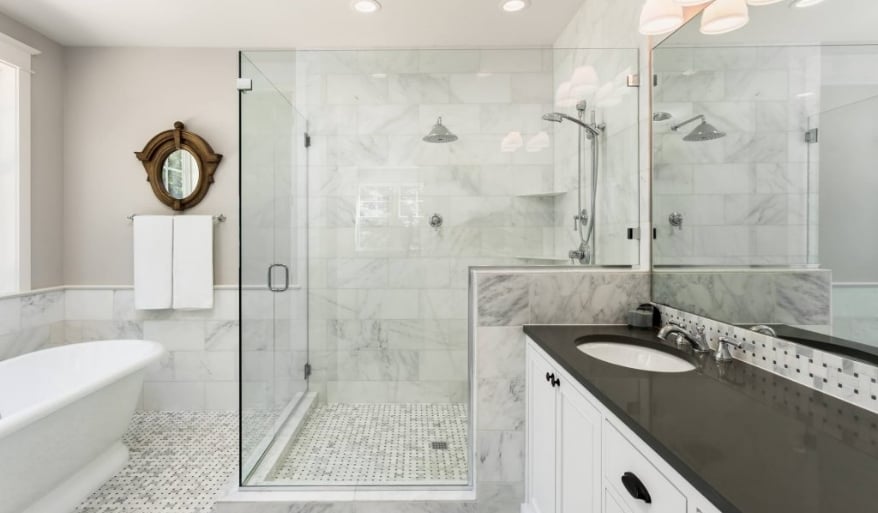 White tile bathroom