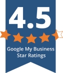 4.5 Google My Business star ratings