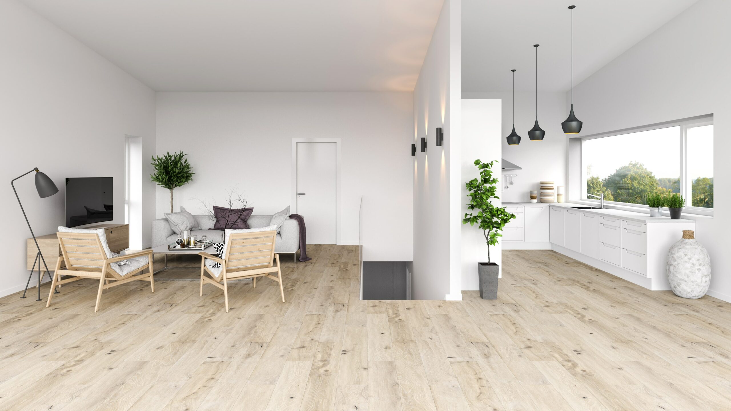 Light engineered wood flooring