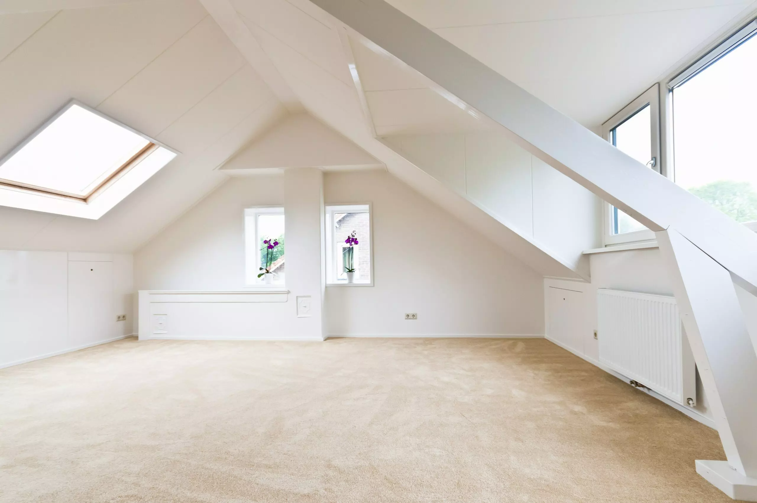 Room with tan carpet and white walls